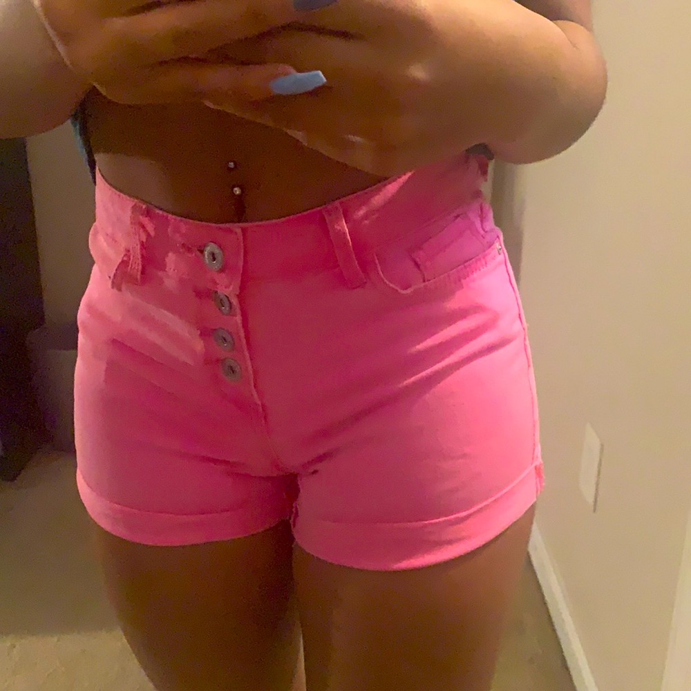 Pink high waisted shorts